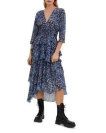 Maje Rufflani Printed Ruffled Midi Dress   Bloomingdales at Bloomingdales