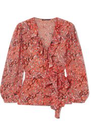 Maje Ruffled Wrap Top at Net A Porter