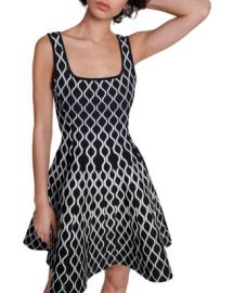 Maje Russel Graphic Knit Skater Dress Bloomingdales at Bloomingdales