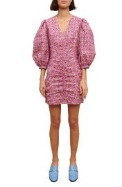 Maje Ryad Eyelet Floral Print Balloon Sleeve Mini Dress at Nordstrom