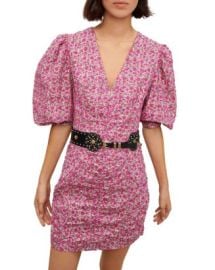 Maje Ryad Floral Print Eyelet Balloon Sleeve Dress Bloomingdales at Bloomingdales