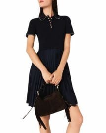 Maje Short Pleated Polo Dress Bloomingdalex27s Women at Bloomingdales