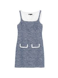 Maje Short Tweed Dress Blue at Farfetch