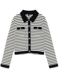 Maje Striped Cardigan Blue MY at Farfetch