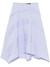 Maje Striped Midi Skirt Blue at Farfetch