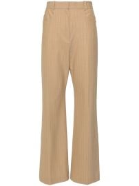 Maje Striped high-waisted Trousers Neutrals AO at Farfetch