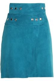 Maje Studded Suede Wrap Skirt at The Outnet