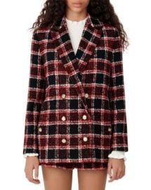 Maje Vitrita Tweed Checked Tailored Blazer   Bloomingdales at Bloomingdales