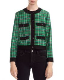 Maje Vivert Cropped Plaid Jacket Women - Bloomingdale s at Bloomingdales