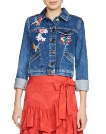 Maje Vivo Embroidered Denim Jacket at Bloomingdales