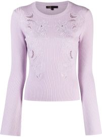 Maje floral-embellished Knitted Top - at Farfetch