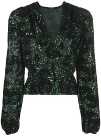 Maje long-sleeve Sequinned Blouse - at Farfetch