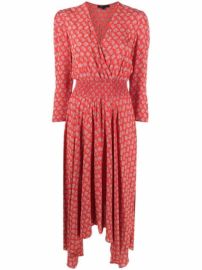 Maje monogram-print Midi Dress - at Farfetch