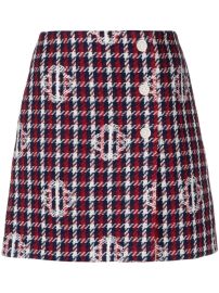 Maje monogram-print Plaid Mini Skirt - at Farfetch