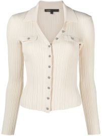 Maje spread-collar ribbed-knit Cardigan - at Farfetch