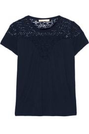 MajeandnbspandnbspTwister jersey and lace top at Net A Porter