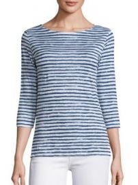 Majestic Filatures - Striped Linen Tee at Saks Fifth Avenue