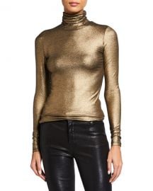 Majestic Filatures Metallic Turtleneck Long-Sleeve Tee at Neiman Marcus