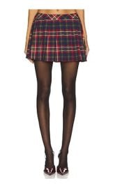 Majorelle Lara Mini Skirt In Red Multi Plaid at Revolve