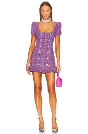 Majorelle Marseille Mini Dress In Pink Berry Tweed at Revolve