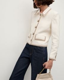 Makayla Cropped Jacket in Ivory at Veronica Beard