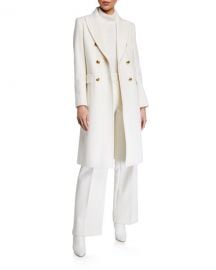 Malone Double-Breasted Wool Long Overcoat by Escada at Neiman Marcus