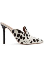 Malone Souliers - Hayley 100 leather-trimmed animal-print calf hair mules at Net A Porter