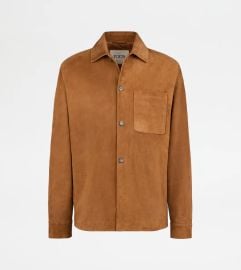 Man BROWN Shirt Jacket in Pashmy Suede X1M04510650WDNSC817 Tods at Tod's