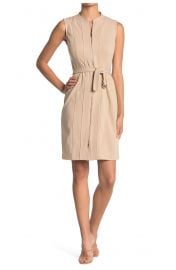 Mandarin Collar Waist Tie Sheath Dress at Nordstrom Rack