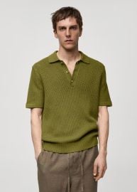 Mango Braided knit polo shirt at Mango Outlet