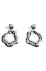 Mango Crystal Embellished Textured Drop Earrings at Nordstrom