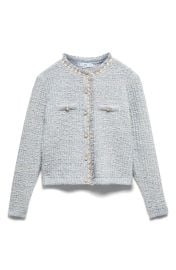 Mango Jewel Button Tweed Jacket at Nordstrom