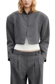 Mango Pinstripe Crop Jacket and Pants at Nordstrom