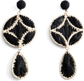 Mango Raffia Statement Earrings at Nordstrom