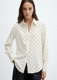 Mango Regular Flowy Shirt in Vanilla at Mango