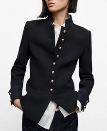 Mango Women39s Band Collar Fitted Jacket - Macy39s at Macys