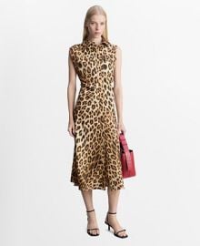 Mango Womens Leopard-Print Shirt Dress - Macys at Macys