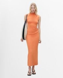 Mango Womens Perkins Collar Draped Dress - Macys at Macys