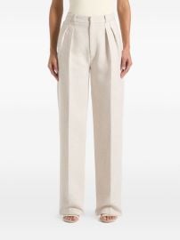 Manire De Voir Julie twin-pleat Light Beige Tailored Trousers Neutrals at Farfetch