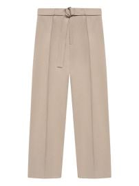 Manire De Voir Louis Textured Belted Tailored Trousers Neutrals at Farfetch