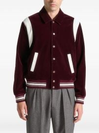 Manire De Voir Nico satin-panel Varsity Jacket Red at Farfetch