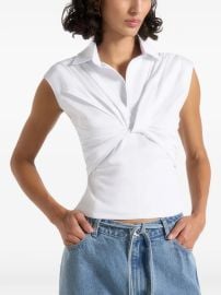 Manire De Voir Yvette In White twist-front Sleeveless Shirt White at Farfetch