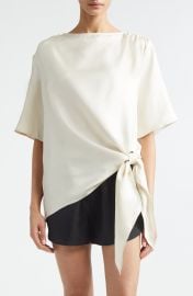 Mano Knotted Hem Silk Top at Nordstrom