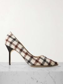 Manolo Blahnik BB 90 Checked Tweed Pumps at Net a Porter