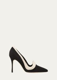 Manolo Blahnik Fabio Mixed Leather Stiletto Pumps - at Bergdorf Goodman