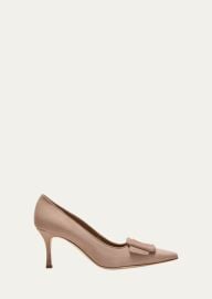 Manolo Blahnik Maysale Suede Pointed Toe Buckle Pumps at Bergdorf Goodman