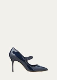 Manolo Blahnik Patent Leather Mary Jane Pumps - at Bergdorf Goodman