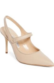 Manolo Blahnik Patent Leather Mary Jane Pumps in Nude at Nordstrom