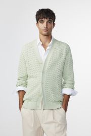 Manuel 6600 menx27s cardigan - Green - Buy online at NN07 at NN07