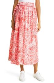 Mara Hoffman Katrine Paisley Organic Cotton Skirt in Red Multi Size 3 X at Nordstrom